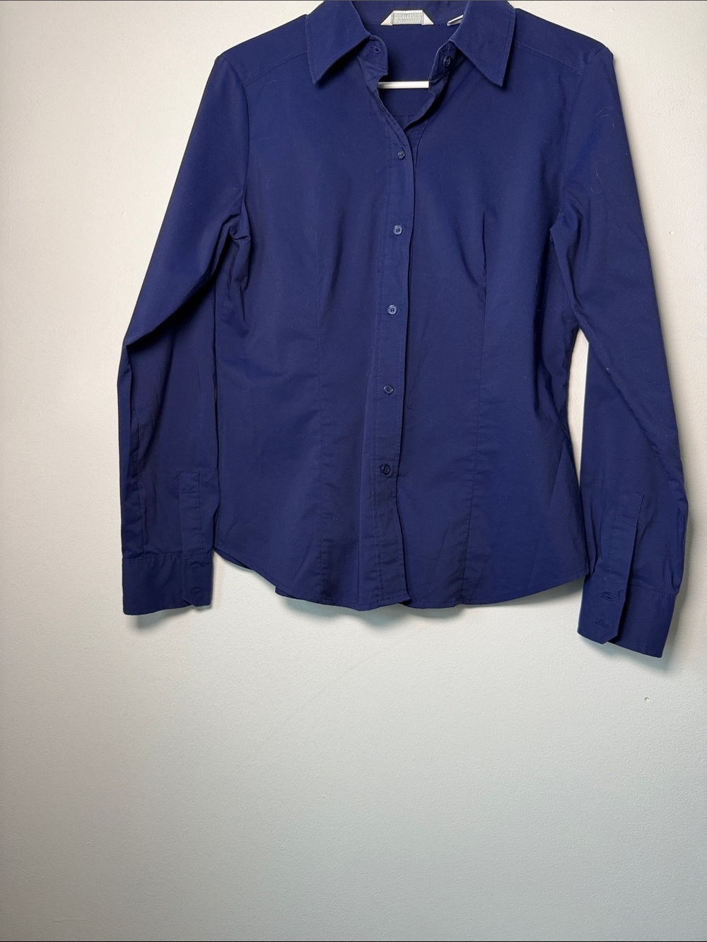 New York & Company Women’s Dark Blue Button-Up Dress Shirt